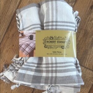 Hobby lobby Gray and White Plaid Table Throw